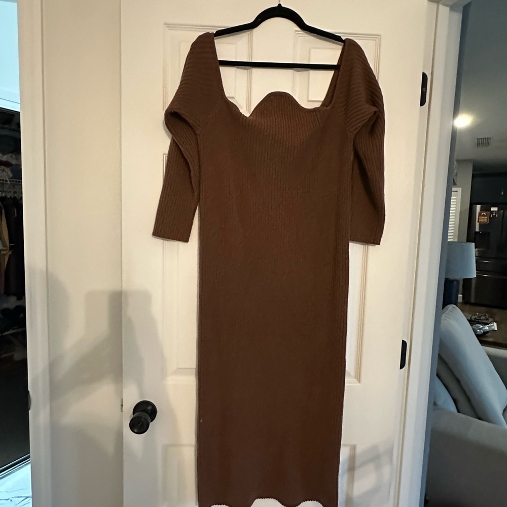 Eloquii Brown Sweater Bodycon Midi Dress size 18/20